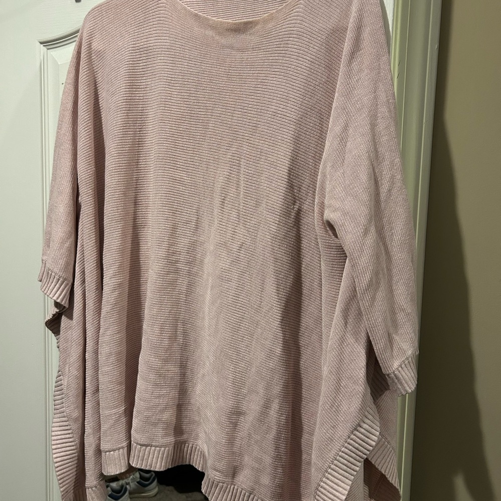 Lulu light pink sweater poncho. Oversized fit for medium - 2xl.